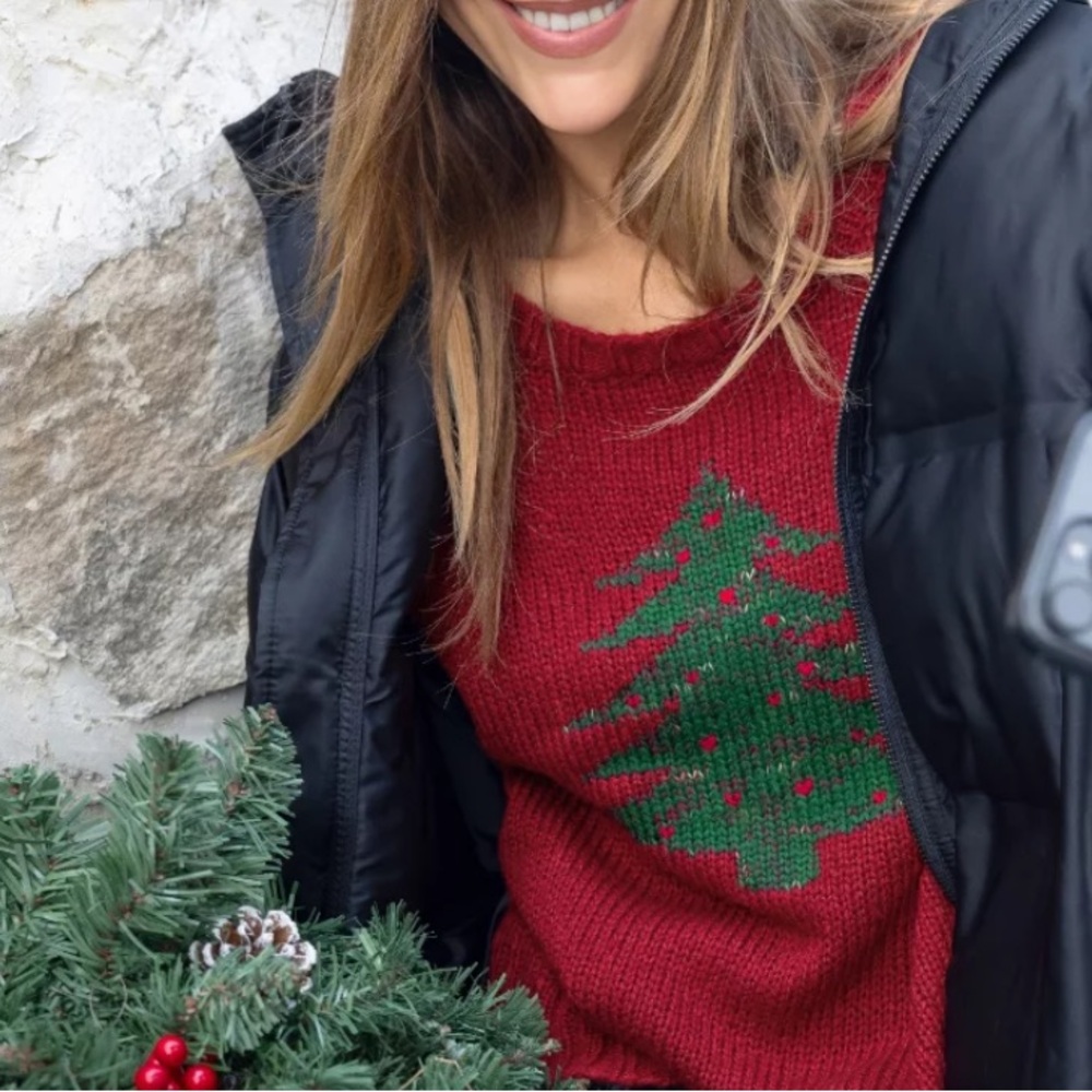 Wooden Ships by Paola Buendia Christmas Tree Crew Chunky Sweater - Picture 5 of 11